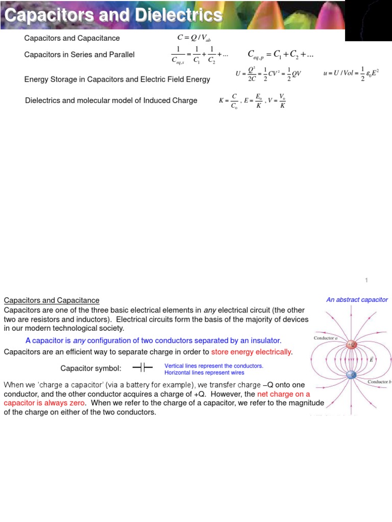 Capacitors: Concepts and Calculations | PDF | Dielectric | Capacitor