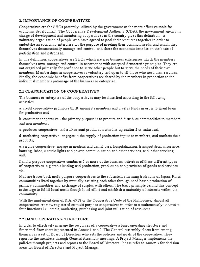 Importance and Types of Cooperatives | PDF | Cooperative | Economies