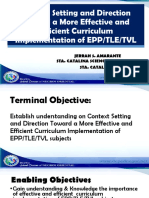 Session Deck On Use of Context Setting and Direction Toward A More Effective and Efficient in Epp - Tle - TVL