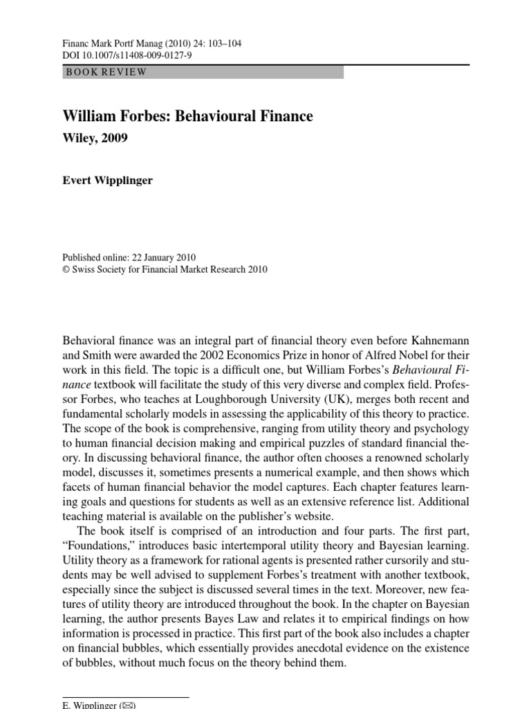 Full Text | PDF | Behavioral Economics | Economic Bubble