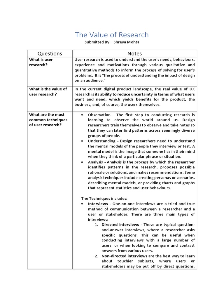 UX Research Essentials | PDF | Usability | Interview