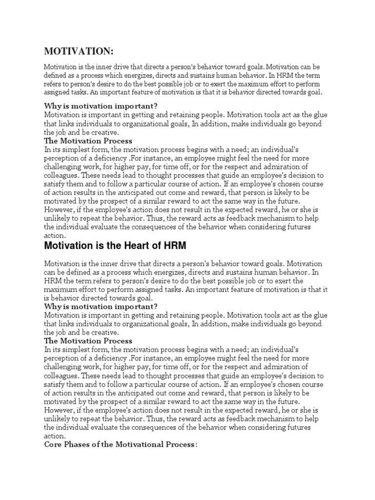 HRM Notes | PDF | Motivation | Motivational