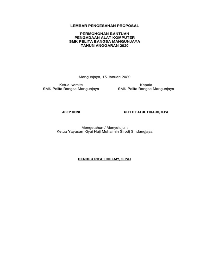 Proposal Bantuan Komputer SMK | PDF | Bisnis | Ilmu Sosial