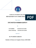 COMSATS UNIVERSITY ISLAMABAD DEPARTMENT OF COMPUTER SCIENCE EYE WATCH WOMAN SAFETY