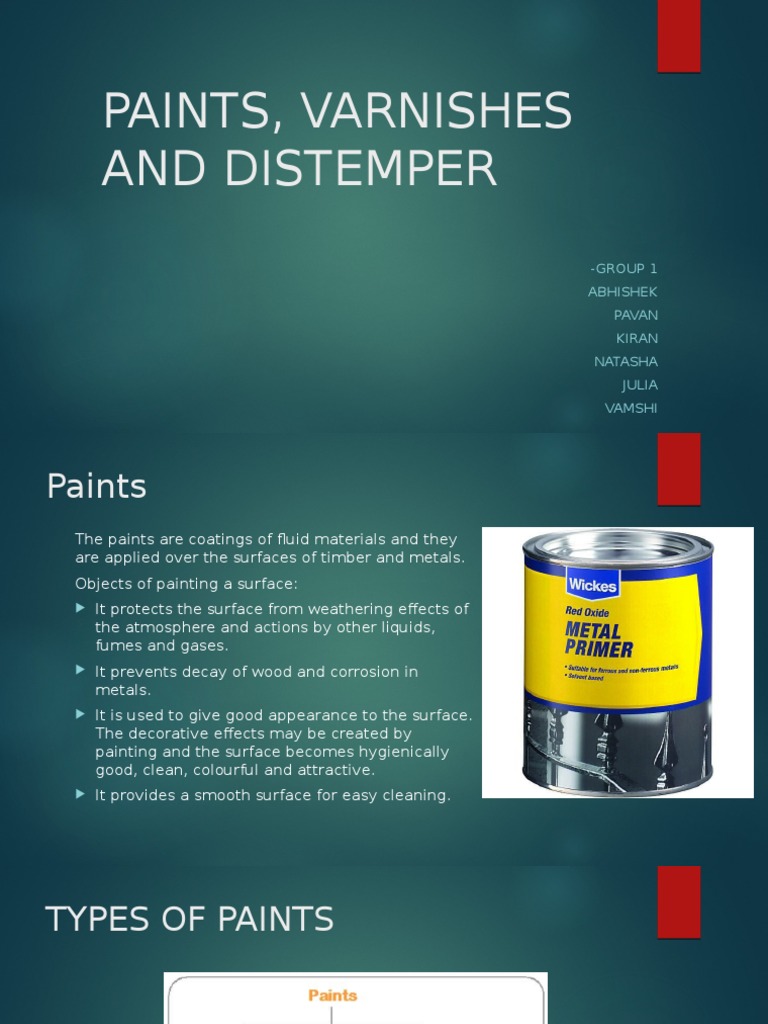 Paints, Varnishes and Distempers Download Free PDF Varnish Resin
