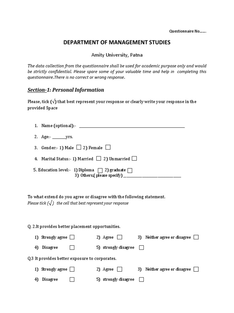 Dissertation Questionnaire | PDF | Career & Growth | Wellness