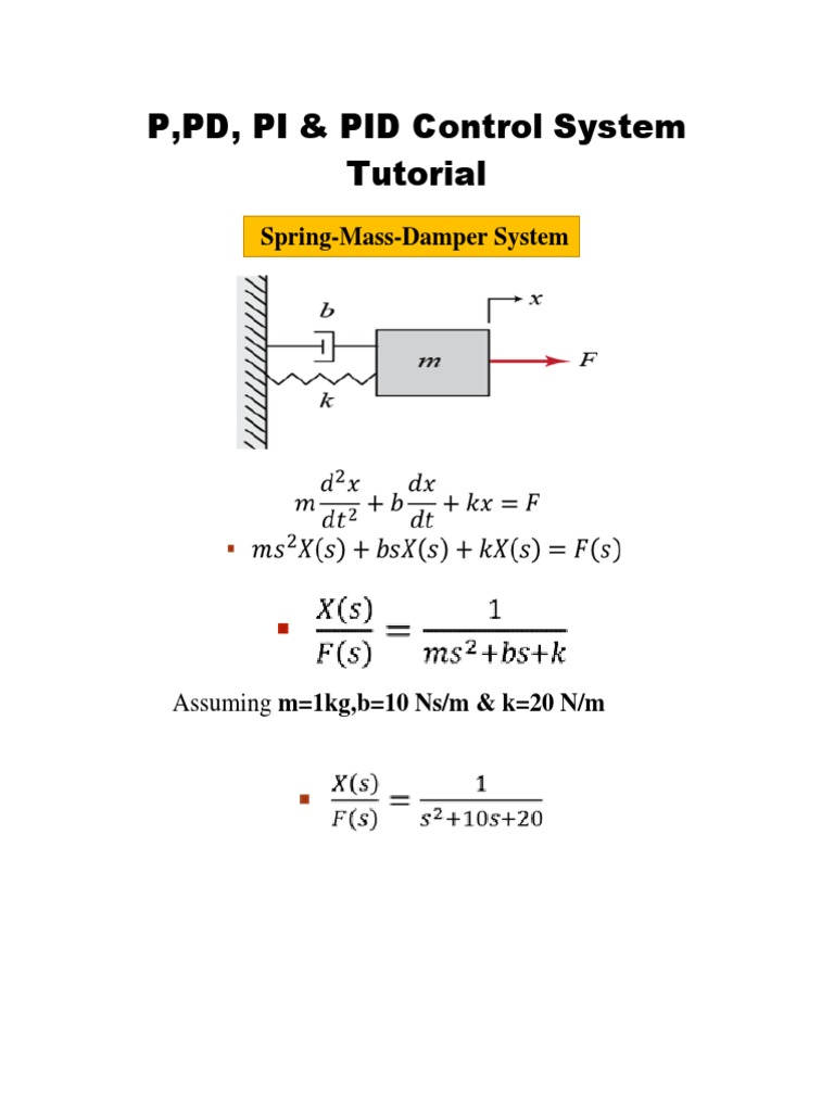 PID Control for Spring-Mass System | PDF | Control Theory | Engineering