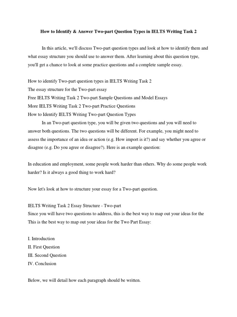 Two Part Question  PDF  Essays  Question