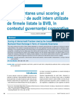 Bota (2012) - Scoring of Internal Audit Practices BVB