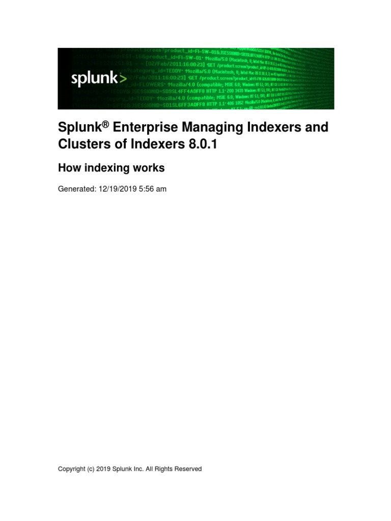 Splunk 8.0.1 Indexer Howindexingworks PDF Search Engine Indexing