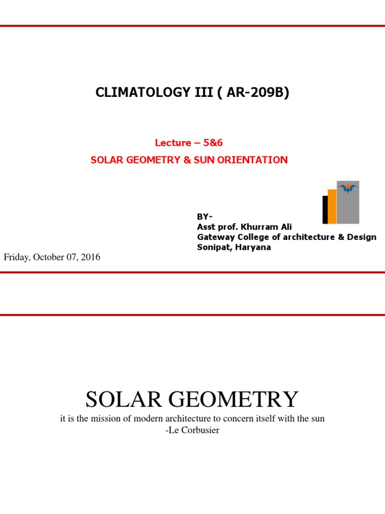 Solar Geometry and Sun Path Analysis | PDF | Earth | Sun