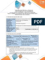 Guía de actividades y rúbrica de evaluación - Fase 2 -Realizar una relatoria que describa las teorias de la Administración de la unidad 1