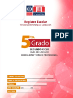 Registro de 5to Grado Nivel Secundario ETP PDF