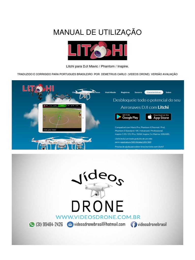 MANUAL DE UTILIZAÇÃO Litchi para DJI Corrigido 04 2018 PDF