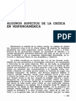 Algunos Aspectos de La Critica en Hispanoamérica