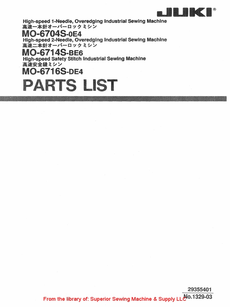 Juki MO6704SOE4, MO6714SBE6, MO6716SDE4 PDF PDF Sewing