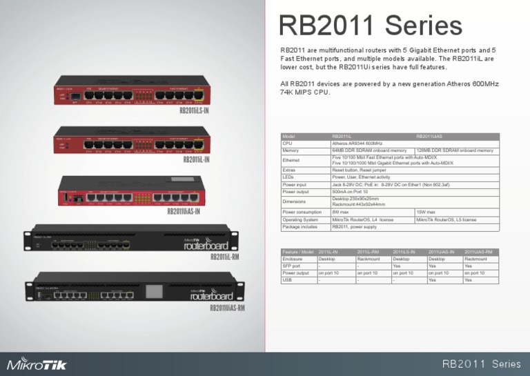 RB2011 Router Series Overview | PDF | Office Equipment | Electrical ...