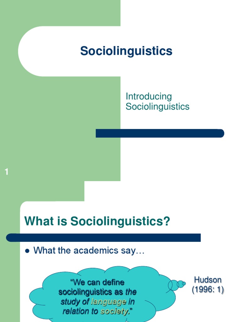 Understanding Sociolinguistics Basics | PDF | Linguistics | Cognitive ...