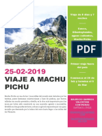 Itinerario Machu Pichu