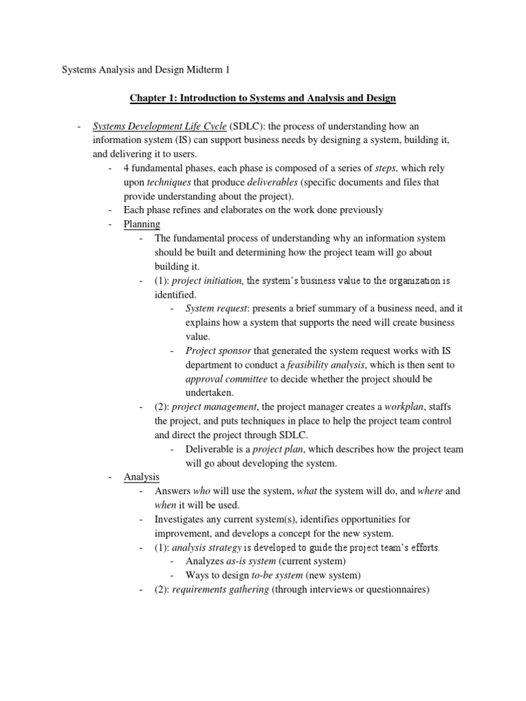 Systems Analysis and Design Overview | PDF | Use Case | Software ...