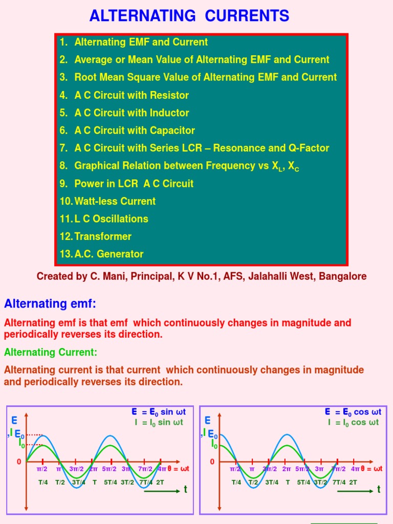 AC Circuit Fundamentals and Formulas | PDF | Transformer ...