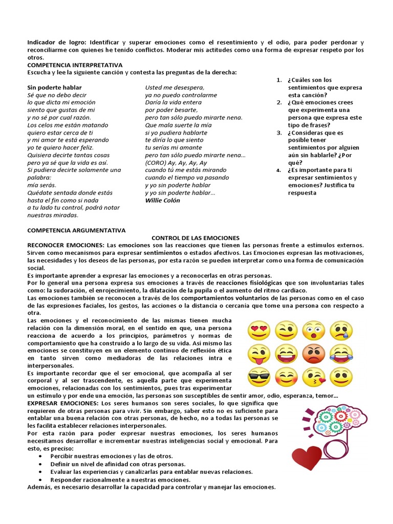 GUIA 10 Control de Las Emociones | PDF | Las emociones | Inteligencia ...