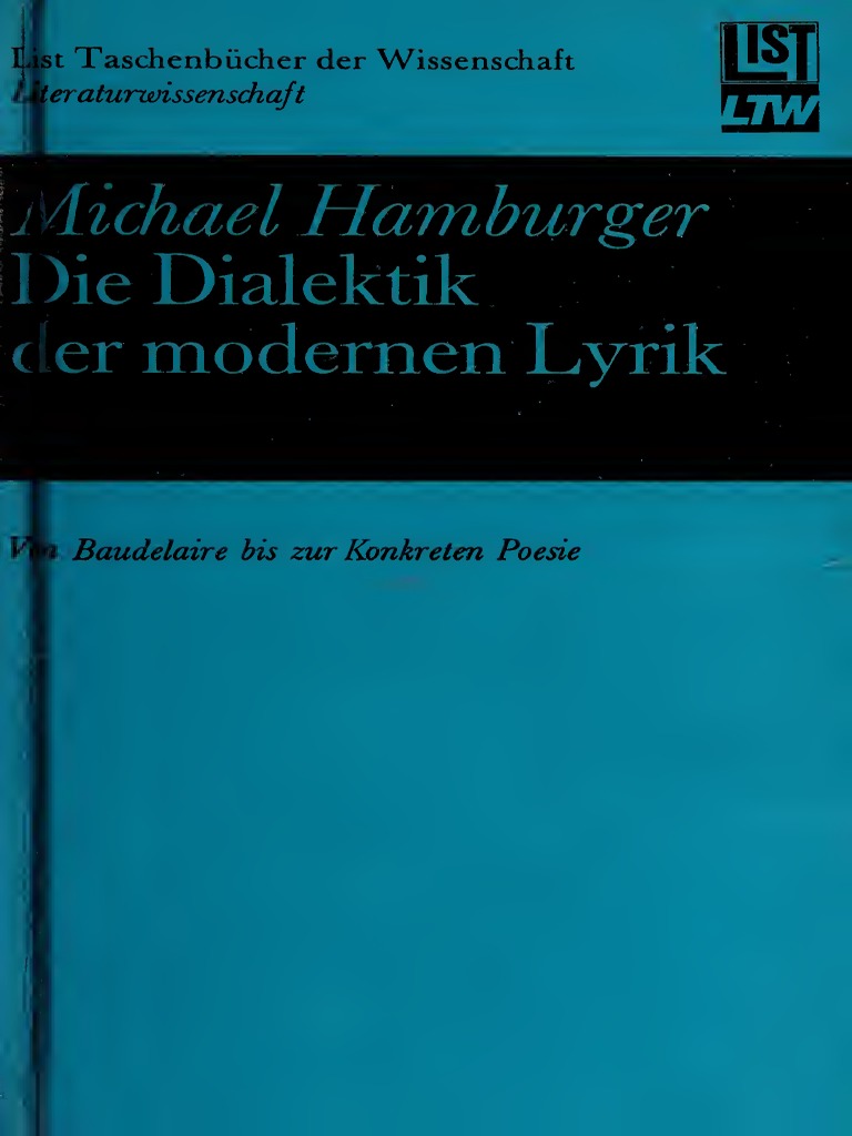 Die Dialektik Der Modernen Lyrik Von Baudelaire Bis Zur Konkreten Poesie Pdf