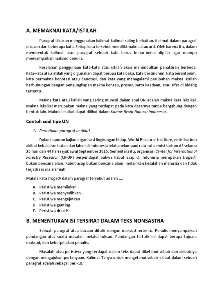 Materi Un Bahasa Indonesia Docx