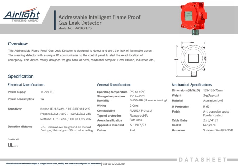 Addressable Flame Proff Gas Leak Detector | PDF | Natural Gas ...