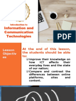 Introduction To Information and Communication Technologies