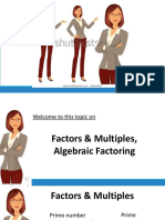 Factors & Multiples - Algebraic Factoring - SB