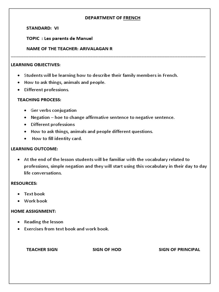 6 L4 Lesson Plan | PDF | Language Arts & Discipline | Foreign Language ...