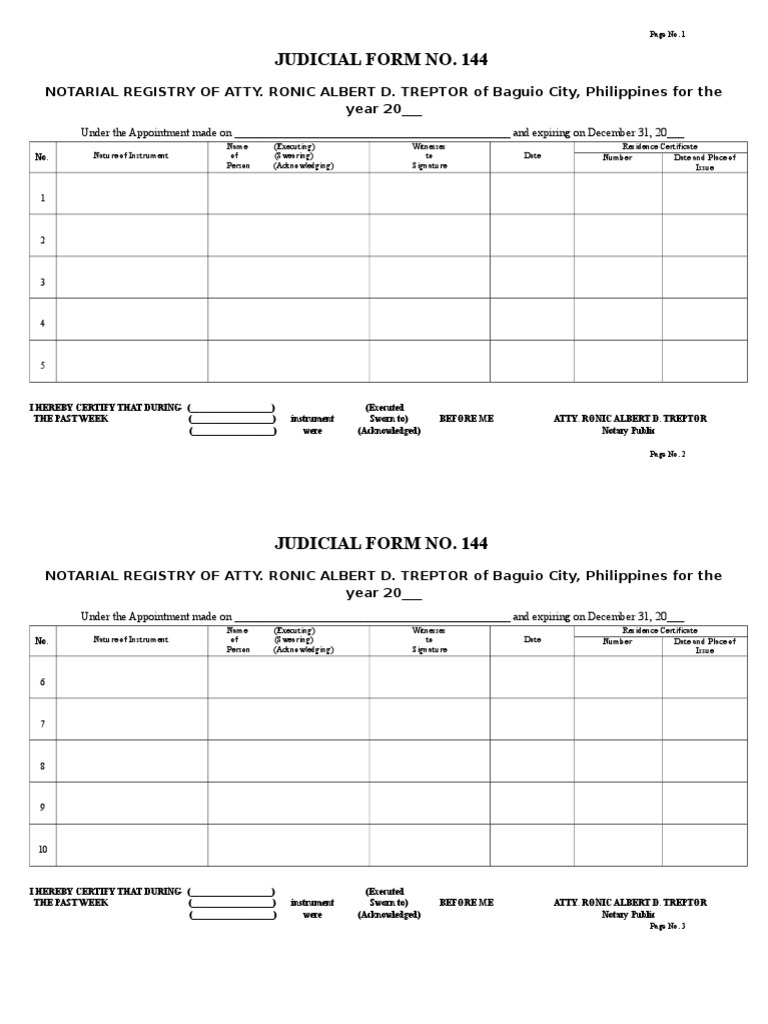 Judicial Form No. 144 100 Pages PDF Notary Public Jurists