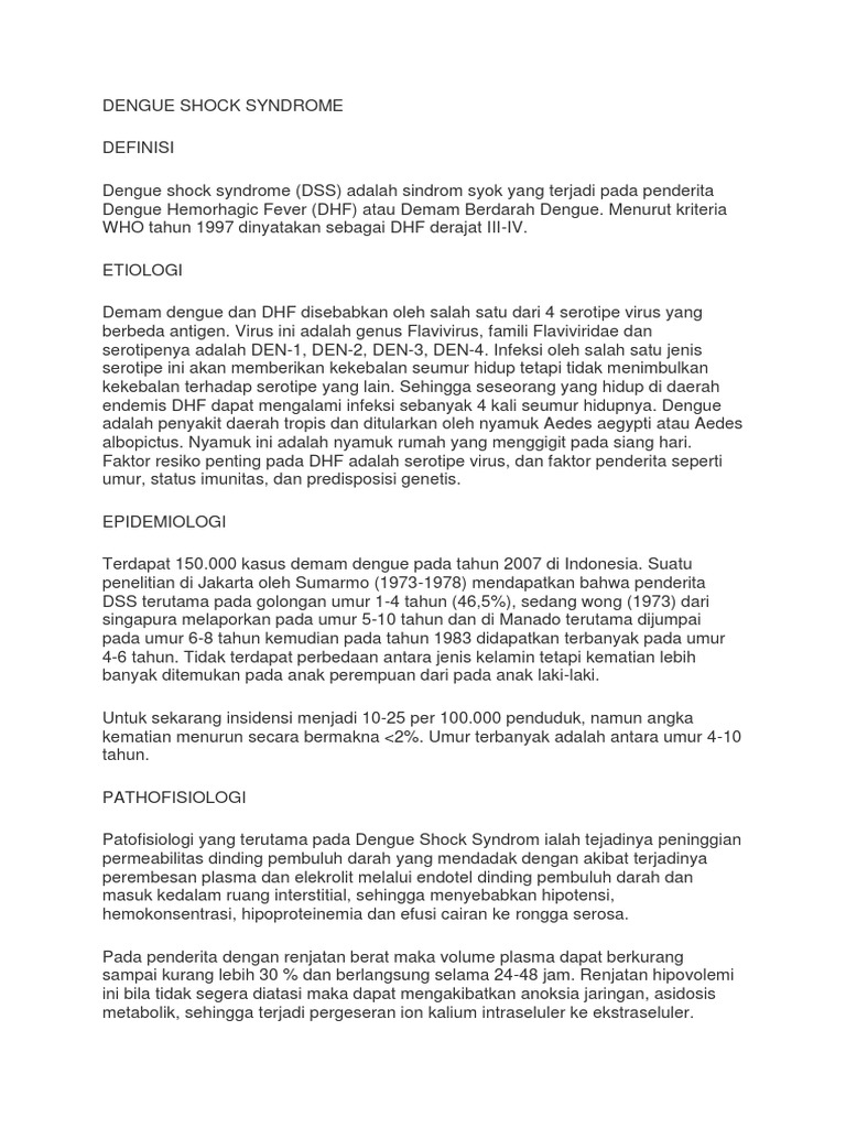 Dengue Shock Syndrome | PDF