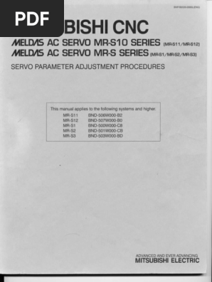 Mitsubishi CNC Servo Adjustment Guide | PDF | Numerical Control