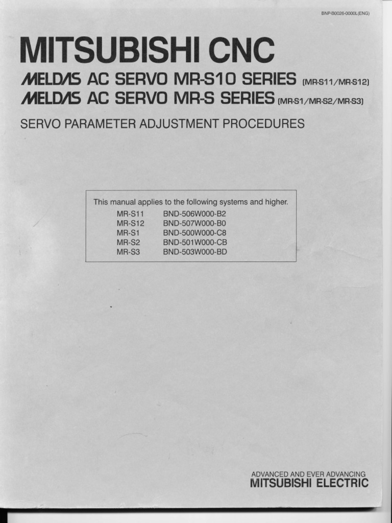 Mitsubishi CNC Servo Adjustment Guide | PDF | Numerical Control