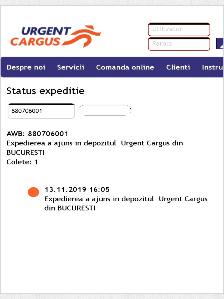 Urgent Cargus Webexpress