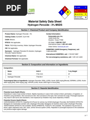 Hydrogen Peroxide Msds