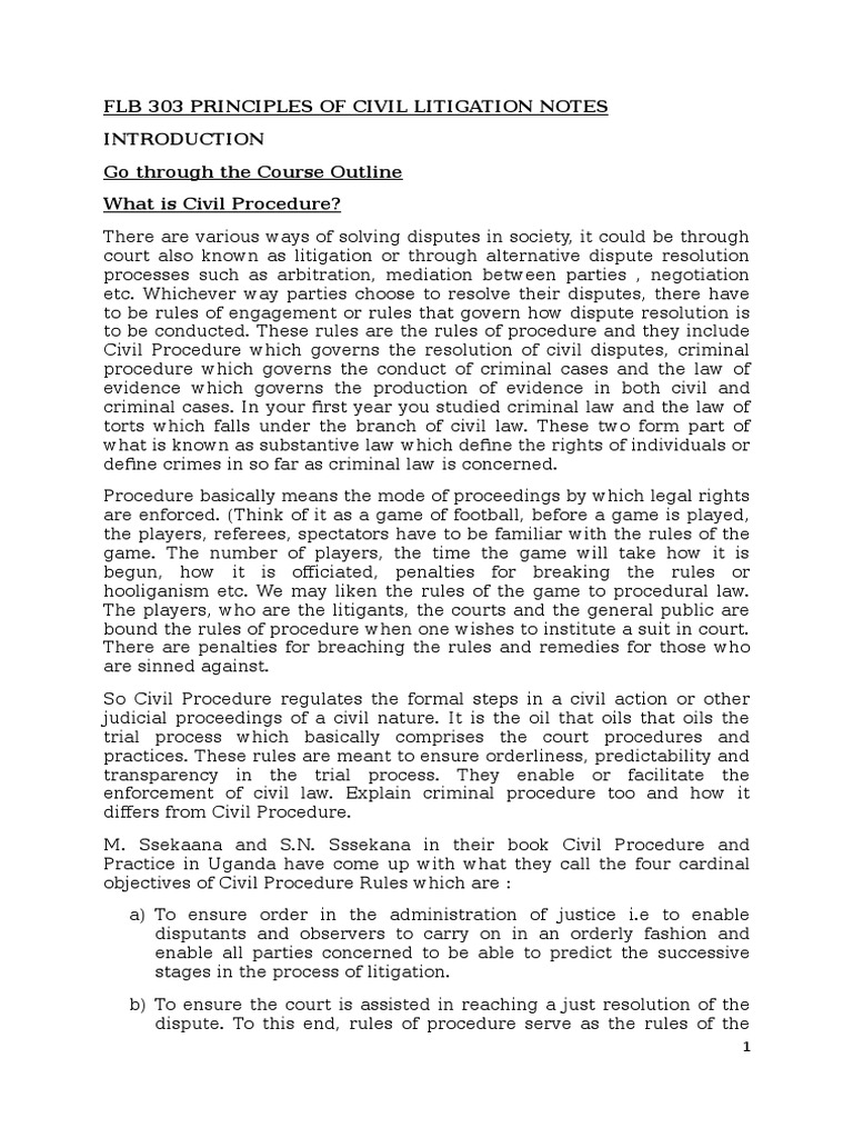 Compiled Civil Litigation Notes-1 | PDF | Standing (Law) | Lawsuit