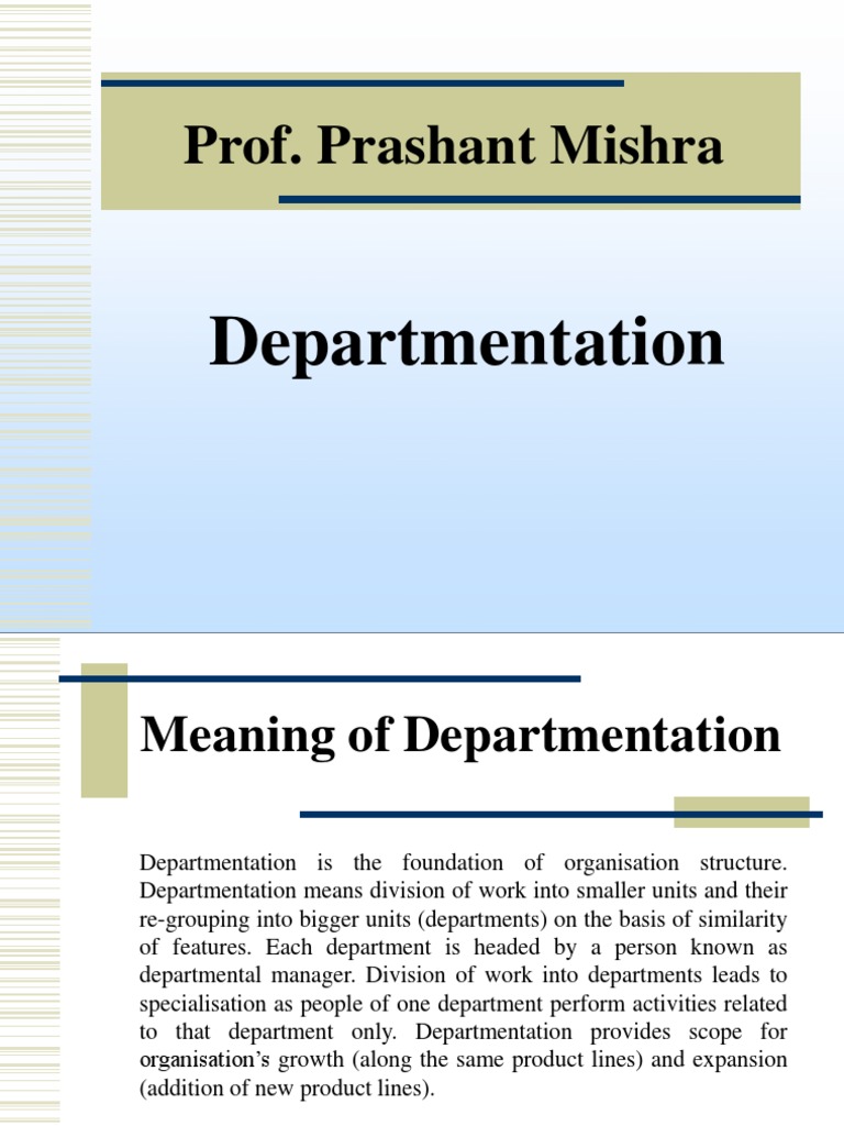 Understanding Departmentation in Management | PDF | Marketing | Economies