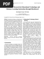 Theories and Research in Educational Technology and Distance Learning Instruction Through Blackboard