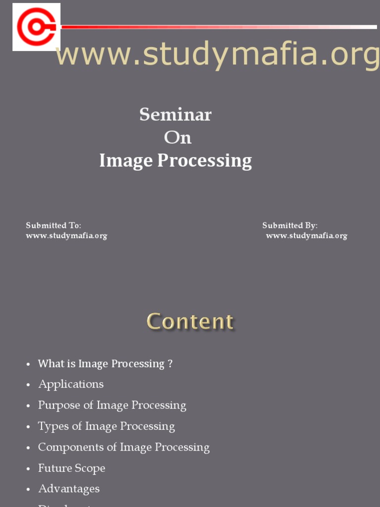 Image Processing Seminar Overview | PDF | Digital Image | Image