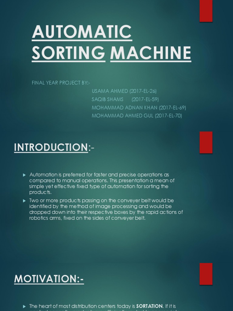 Automatic Sorting Machine Overview | PDF | User Interface | Automation
