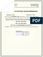 Certificate For Editorial Member