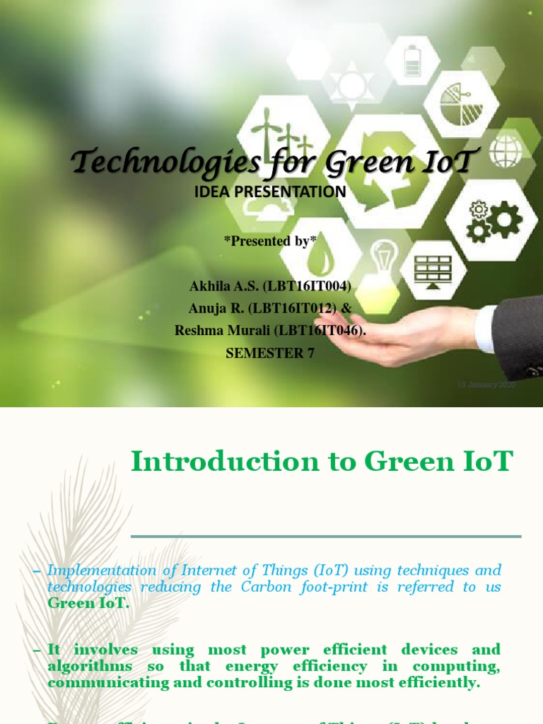 Technologies For Green IoT | PDF | Internet Of Things | Efficient ...