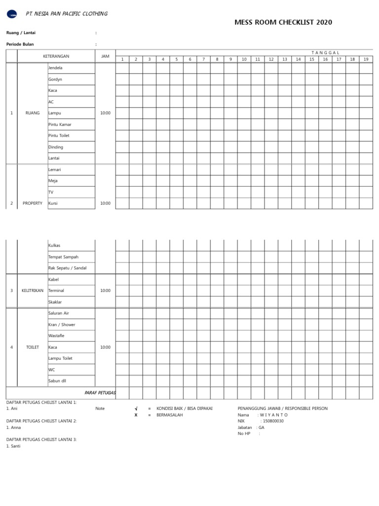 form-mess-room-checklist-pdf