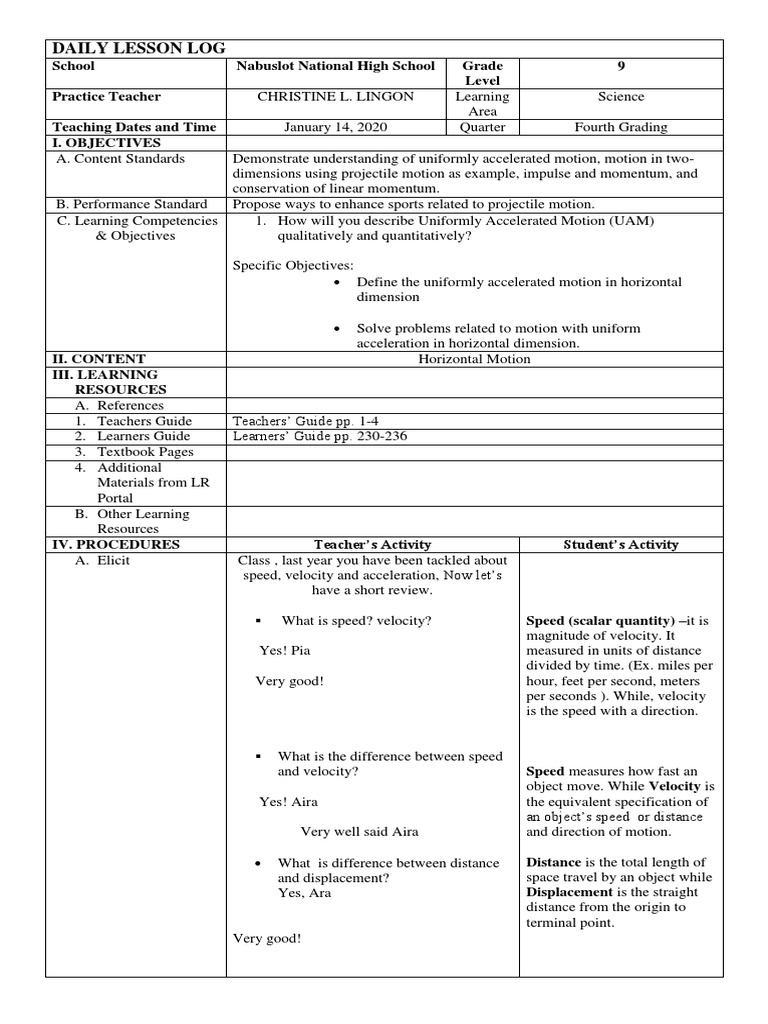 DL Physics Uam Horizontal Dimension PDF Acceleration Velocity