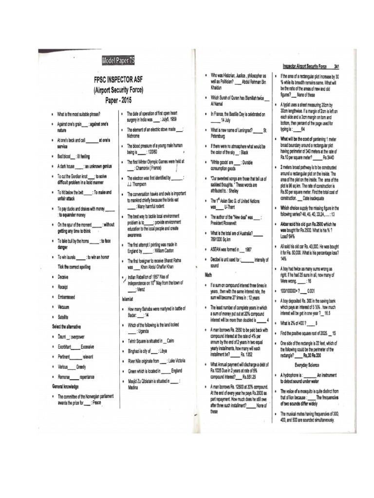 Asf Past Paper | PDF