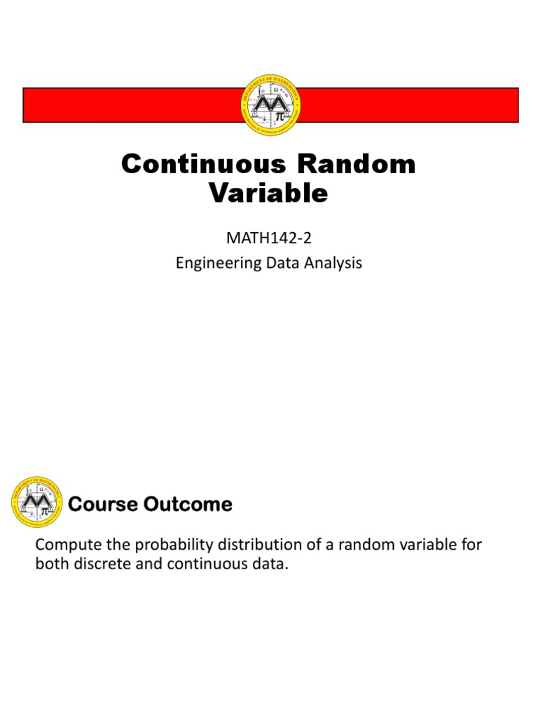 Continuous Random Variable PDF | PDF | Probability Distribution ...