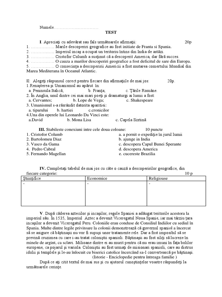 Test A V-A | PDF